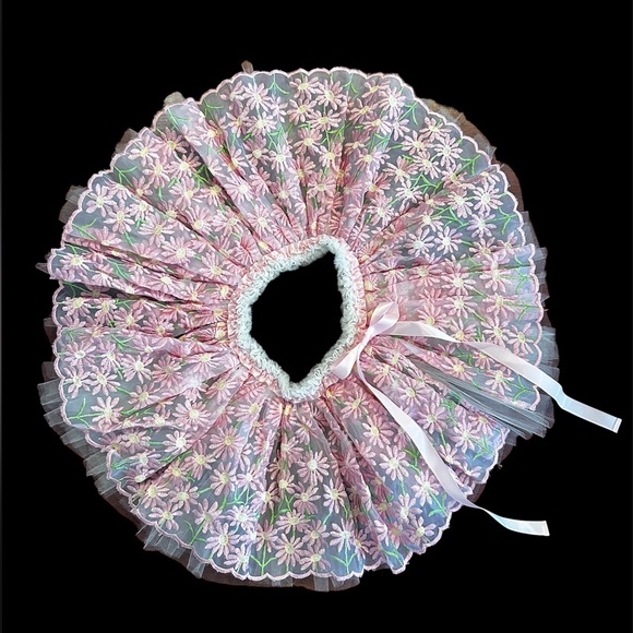 NWT-Rare & New Handmade Meg Dana & Co. Embroidered Pink Daisy Margarita Fie Tutu - Picture 4 of 10